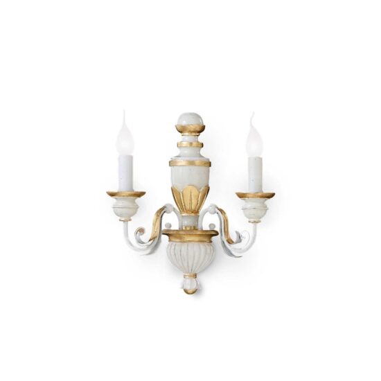 Sieninis šviestuvas FIRENZE AP2 BIANCO, 012902, Lima Design, Ideal Lux, Sieninis šviestuvas FIRENZE AP2 BIANCO, 012902