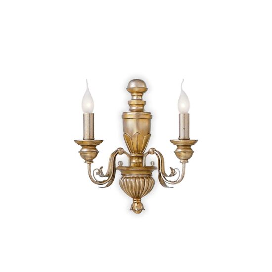 Sieninis šviestuvas FIRENZE AP2 ORO, 020846, Lima Design, Ideal Lux, Sieninis šviestuvas FIRENZE AP2 ORO, 020846