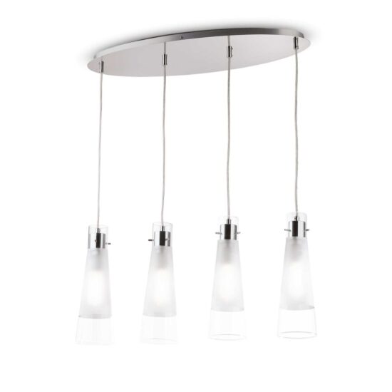Pakabinamas šviestuvas KUKY SP4 TRASPARENTE, 023038, Lima Design, Ideal Lux, Pakabinamas šviestuvas KUKY SP4 TRASPARENTE, 023038