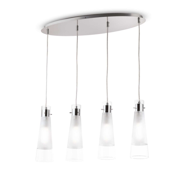 Pakabinamas šviestuvas KUKY SP4 TRASPARENTE, 023038, Lima Design, Ideal Lux, Pakabinamas šviestuvas KUKY SP4 TRASPARENTE, 023038