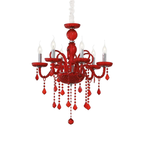 Pakabinamas šviestuvas GIUDECCA SP6 ROSSO, 027418, Lima Design, Ideal Lux, Pakabinamas šviestuvas GIUDECCA SP6 ROSSO, 027418