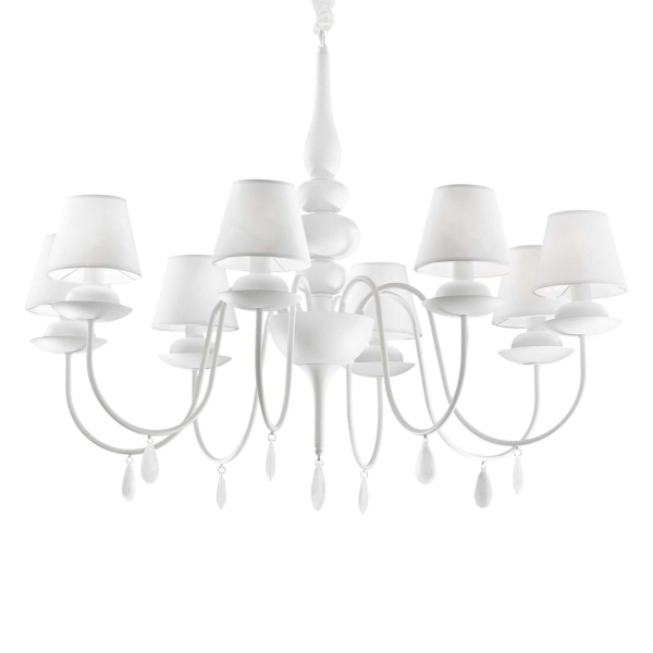 Pakabinamas šviestuvas BLANCHE SP8 BIANCO, 035574, Lima Design, Ideal Lux, Pakabinamas šviestuvas BLANCHE SP8 BIANCO, 035574