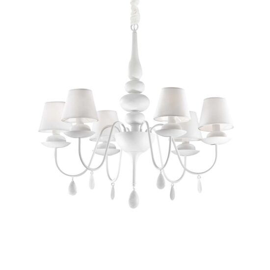 Pakabinamas šviestuvas BLANCHE SP6 BIANCO, 035581, Lima Design, Ideal Lux, Pakabinamas šviestuvas BLANCHE SP6 BIANCO, 035581