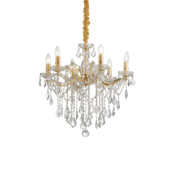 Pakabinamas šviestuvas FLORIAN SP6 ORO, 035635, Lima Design, Ideal Lux, Pakabinamas šviestuvas FLORIAN SP6 ORO, 035635