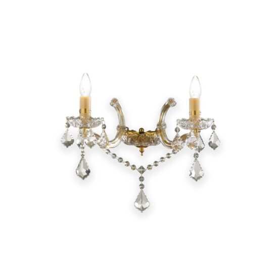 Sieninis šviestuvas FLORIAN AP2 ORO, 035659, Lima Design, Ideal Lux, Sieninis šviestuvas FLORIAN AP2 ORO, 035659