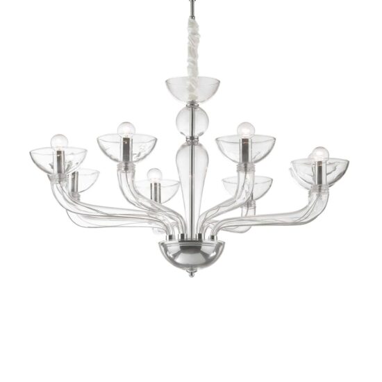 Pakabinamas šviestuvas CASANOVA SP8 TRASPARENTE, 044255, Lima Design, Ideal Lux, Pakabinamas šviestuvas CASANOVA SP8 TRASPARENTE, 044255