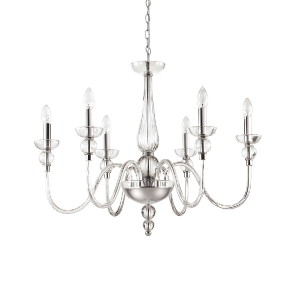 Pakabinamas šviestuvas DOGE SP6 TRASPARENTE, 044422, Lima Design, Ideal Lux, Pakabinamas šviestuvas DOGE SP6 TRASPARENTE, 044422
