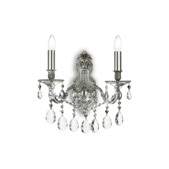 Sieninis šviestuvas GIOCONDA AP2 ARGENTO, 044910, Lima Design, Ideal Lux, Sieninis šviestuvas GIOCONDA AP2 ARGENTO, 044910