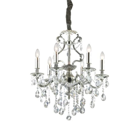 Pakabinamas šviestuvas GIOCONDA SP6 ARGENTO, 044927, Lima Design, Ideal Lux, Pakabinamas šviestuvas GIOCONDA SP6 ARGENTO, 044927