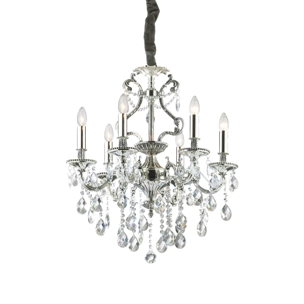 Pakabinamas šviestuvas GIOCONDA SP6 ARGENTO, 044927, Lima Design, Ideal Lux, Pakabinamas šviestuvas GIOCONDA SP6 ARGENTO, 044927