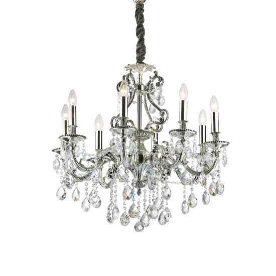 Pakabinamas šviestuvas GIOCONDA SP8 ARGENTO, 044934, Lima Design, Ideal Lux, Pakabinamas šviestuvas GIOCONDA SP8 ARGENTO, 044934
