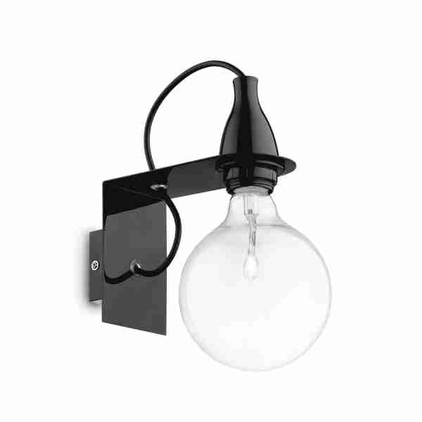 Sieninis šviestuvas MINIMAL AP1 NERO, 045214, Lima Design, Ideal Lux, Sieninis šviestuvas MINIMAL AP1 NERO, 045214