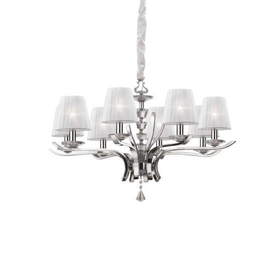 Pakabinamas šviestuvas PEGASO SP8 BIANCO, 059242, Lima Design, Ideal Lux, Pakabinamas šviestuvas PEGASO SP8 BIANCO, 059242