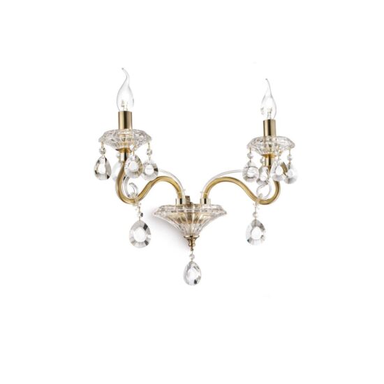 Sieninis šviestuvas NEGRESCO AP2 ORO, 087757, Lima Design, Ideal Lux, Sieninis šviestuvas NEGRESCO AP2 ORO, 087757