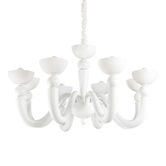 Pakabinamas šviestuvas BON BON SP8 BIANCO, 094007, Lima Design, Ideal Lux, Pakabinamas šviestuvas BON BON SP8 BIANCO, 094007