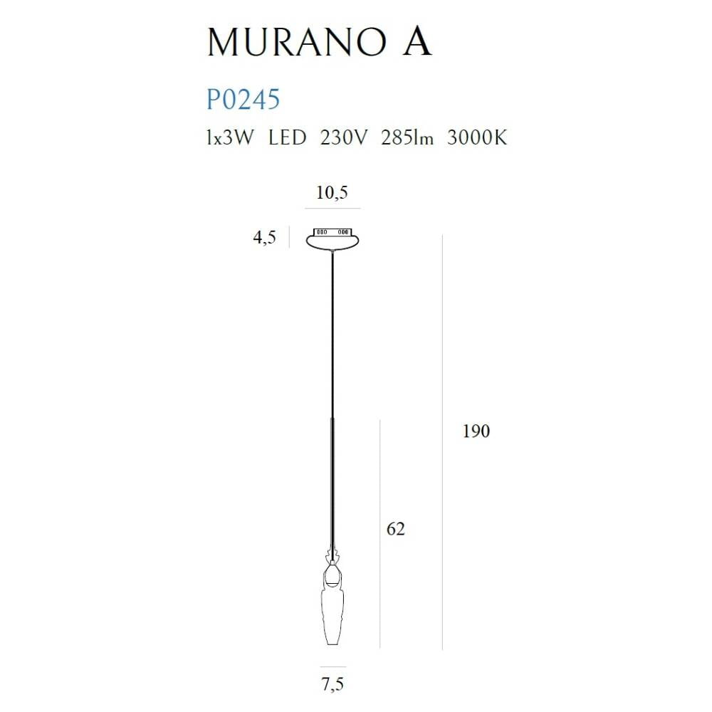 Pakabinamas šviestuvas
 MURANO P0245, Lima Design, Pakabinami šviestuvai, Pakabinamas šviestuvas MURANO P0245