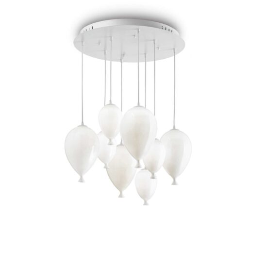 Pakabinamas šviestuvas CLOWN SP8 BIANCO, 100883, Lima Design, Ideal Lux, Pakabinamas šviestuvas CLOWN SP8 BIANCO, 100883