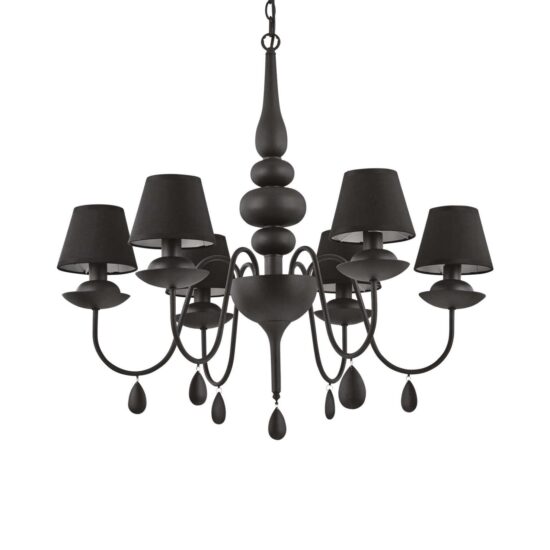 Pakabinamas šviestuvas BLANCHE SP6 NERO, 111872, Lima Design, Ideal Lux, Pakabinamas šviestuvas BLANCHE SP6 NERO, 111872