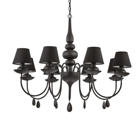 Pakabinamas šviestuvas BLANCHE SP8 NERO, 111896, Lima Design, Ideal Lux, Pakabinamas šviestuvas BLANCHE SP8 NERO, 111896