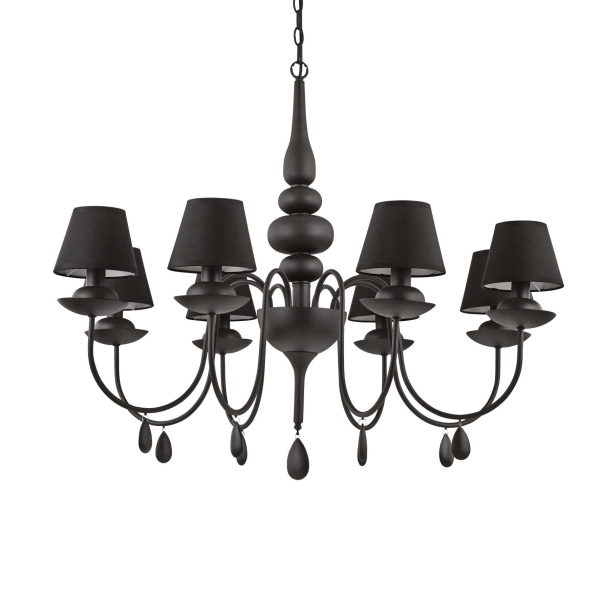 Pakabinamas šviestuvas BLANCHE SP8 NERO, 111896, Lima Design, Ideal Lux, Pakabinamas šviestuvas BLANCHE SP8 NERO, 111896