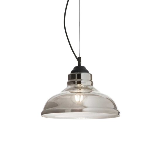 Pakabinamas šviestuvas BISTRO' SP1 PLATE FUME', 112343, Lima Design, Ideal Lux, Pakabinamas šviestuvas BISTRO' SP1 PLATE FUME', 112343