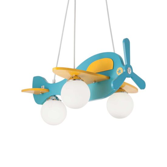 Pakabinamas šviestuvas AVION SP3 AZZURRO, 136325, Lima Design, Ideal Lux, Pakabinamas šviestuvas AVION SP3 AZZURRO, 136325