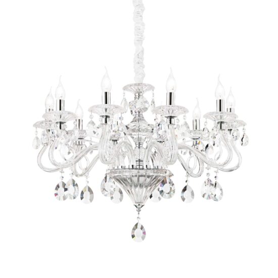 Pakabinamas šviestuvas NEGRESCO SP10 TRASPARENTE, 141060, Lima Design, Ideal Lux, Pakabinamas šviestuvas NEGRESCO SP10 TRASPARENTE, 141060