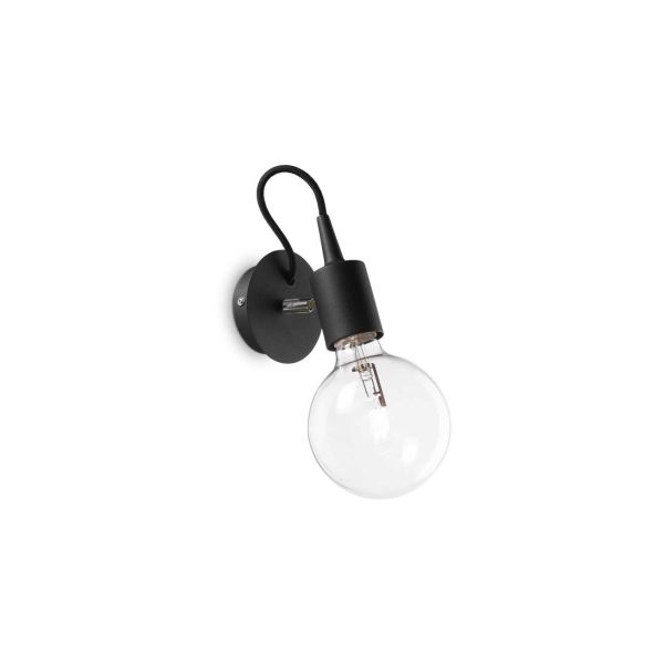 Sieninis šviestuvas EDISON AP1 NERO, 148908, Lima Design, Ideal Lux, Sieninis šviestuvas EDISON AP1 NERO, 148908