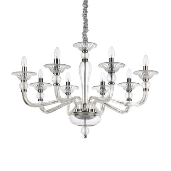 Pakabinamas šviestuvas DANIELI SP8 TRASPARENTE, 159980, Lima Design, Ideal Lux, Pakabinamas šviestuvas DANIELI SP8 TRASPARENTE, 159980