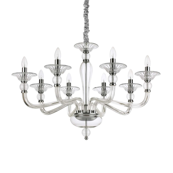 Pakabinamas šviestuvas DANIELI SP8 TRASPARENTE, 159980, Lima Design, Ideal Lux, Pakabinamas šviestuvas DANIELI SP8 TRASPARENTE, 159980