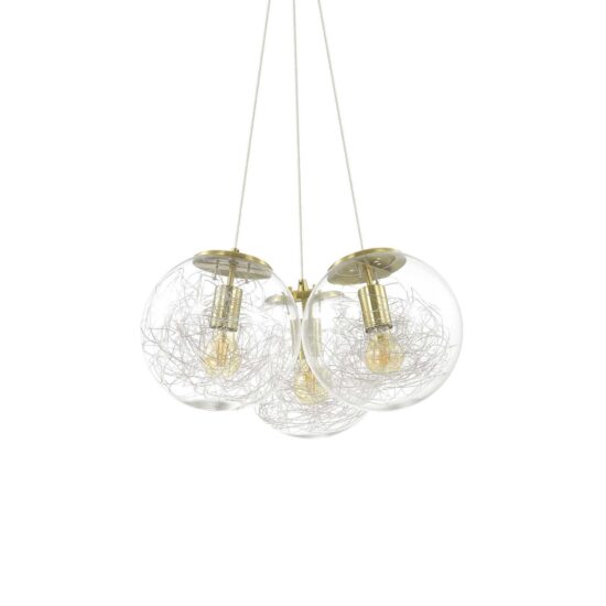 Pakabinamas šviestuvas MAPA SAT SP3 OTTONE, 175973, Lima Design, Ideal Lux, Pakabinamas šviestuvas MAPA SAT SP3 OTTONE, 175973