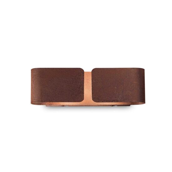 Sieninis šviestuvas CLIP AP2 SMALL CORTEN, 187365, Lima Design, Ideal Lux, Sieninis šviestuvas CLIP AP2 SMALL CORTEN, 187365