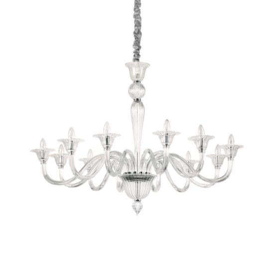 Pakabinamas šviestuvas BRIGITTA SP12 TRASPARENTE, 199375, Lima Design, Ideal Lux, Pakabinamas šviestuvas BRIGITTA SP12 TRASPARENTE, 199375