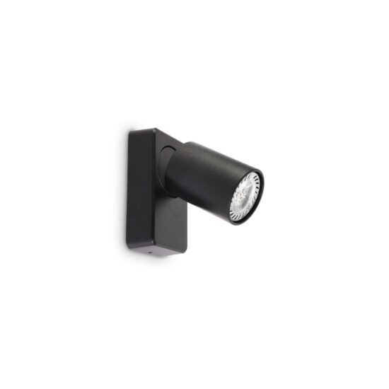 Sieninis šviestuvas RUDY AP1 ROUND NERO, 229010, Lima Design, Ideal Lux, Sieninis šviestuvas RUDY AP1 ROUND NERO, 229010