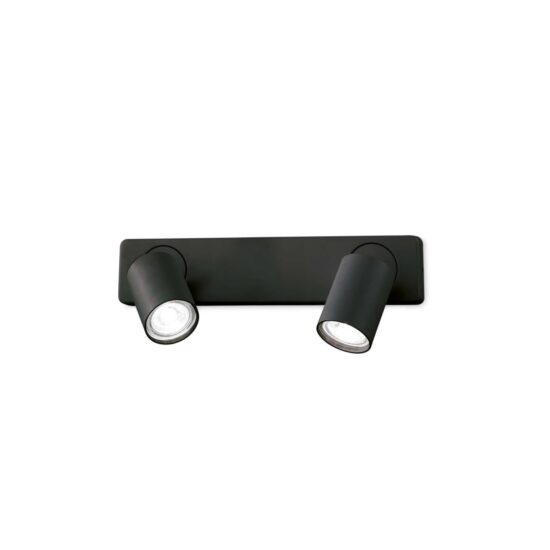 Sieninis šviestuvas RUDY AP2 ROUND NERO, 229034, Lima Design, Ideal Lux, Sieninis šviestuvas RUDY AP2 ROUND NERO, 229034
