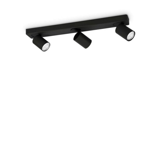 Lubinis šviestuvas RUDY PL3 ROUND NERO, 229058, Lima Design, Ideal Lux, Lubinis šviestuvas RUDY PL3 ROUND NERO, 229058