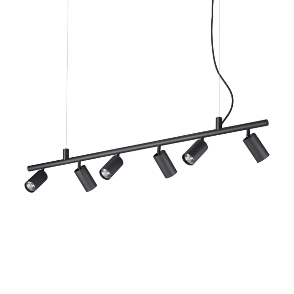 Pakabinamas šviestuvas DYNAMITE SP6 NERO, 231396, Lima Design, Ideal Lux, Pakabinamas šviestuvas DYNAMITE SP6 NERO, 231396