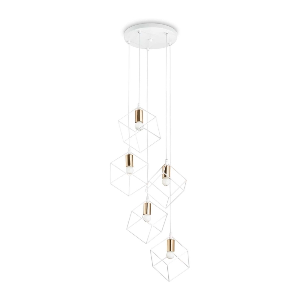 Pakabinamas šviestuvas ICE SP5 BIANCO, 237671, Lima Design, Ideal Lux, Pakabinamas šviestuvas ICE SP5 BIANCO, 237671