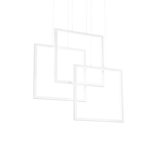 Pakabinamas šviestuvas FRAME SP QUADRATO BIANCO, 253596, Lima Design, Ideal Lux, Pakabinamas šviestuvas FRAME SP QUADRATO BIANCO, 253596