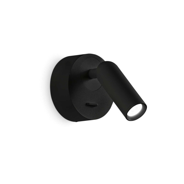 Sieninis šviestuvas BEAN ROUND AP NERO, 260617, Lima Design, Ideal Lux, Sieninis šviestuvas BEAN ROUND AP NERO, 260617