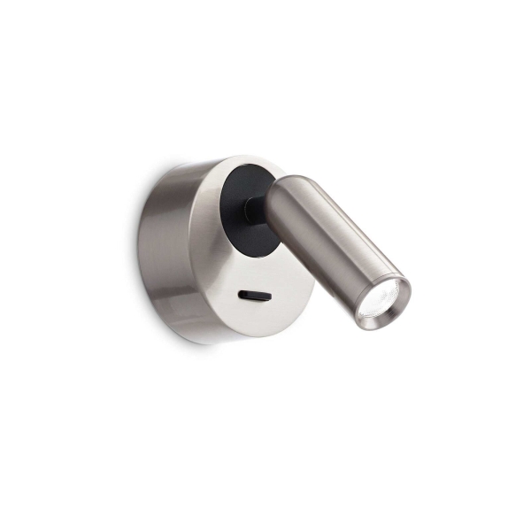 Sieninis šviestuvas BEAN ROUND AP NICKEL, 260631, Lima Design, Ideal Lux, Sieninis šviestuvas BEAN ROUND AP NICKEL, 260631