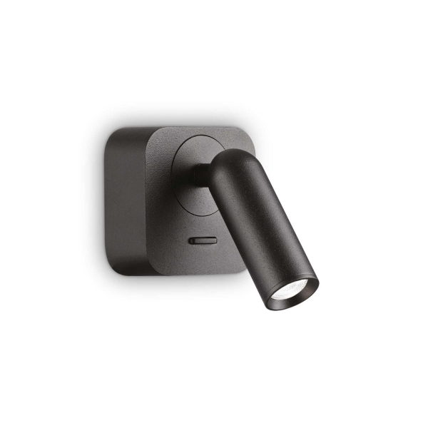 Sieninis šviestuvas BEAN SQUARE AP NERO, 260655, Lima Design, Ideal Lux, Sieninis šviestuvas BEAN SQUARE AP NERO, 260655