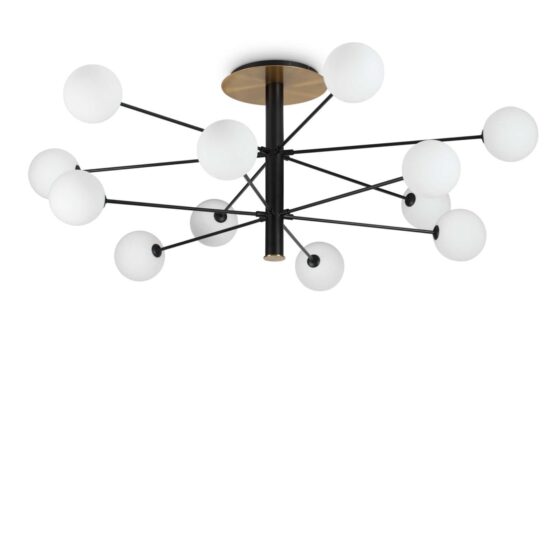 Lubinis šviestuvas COSMOPOLITAN PL12 NERO OTTONE, 273709, Lima Design, Ideal Lux, Lubinis šviestuvas COSMOPOLITAN PL12 NERO OTTONE, 273709