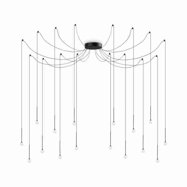 Pakabinamas šviestuvas LUCCIOLA SP16 NERO, 284002, Lima Design, Ideal Lux, Pakabinamas šviestuvas LUCCIOLA SP16 NERO, 284002