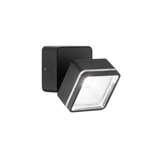 Sieninis šviestuvas OMEGA AP SQUARE NERO 4000K, 285535, Lima Design, Ideal Lux, Sieninis šviestuvas OMEGA AP SQUARE NERO 4000K, 285535