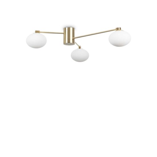 Lubinis šviestuvas HERMES PL3 D90 OTTONE, 288260, Lima Design, Ideal Lux, Lubinis šviestuvas HERMES PL3 D90 OTTONE, 288260