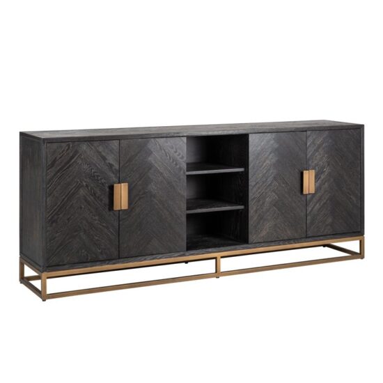 Komoda BLACKBONE ŽALVARINĖ 4 durų, Lima Design, Komodos ir spintos, Komoda BLACKBONE ŽALVARINĖ 4 durų