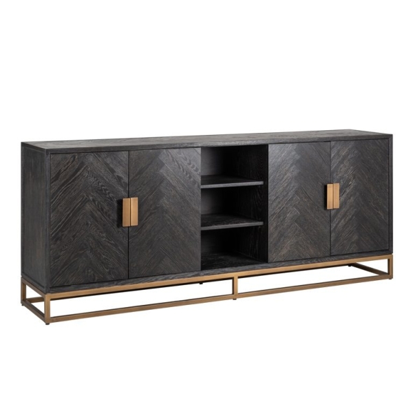Komoda BLACKBONE ŽALVARINĖ 4 durų, Lima Design, Komodos ir spintos, Komoda BLACKBONE ŽALVARINĖ 4 durų