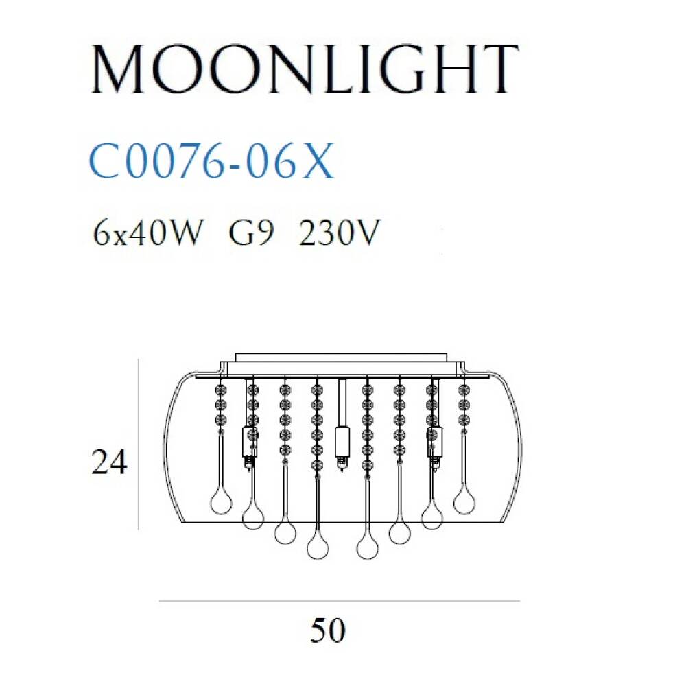 Lubinis šviestuvas
 MOONLIGHT C0076-06X, Lima Design, Lubiniai šviestuvai, Lubinis šviestuvas MOONLIGHT C0076-06X