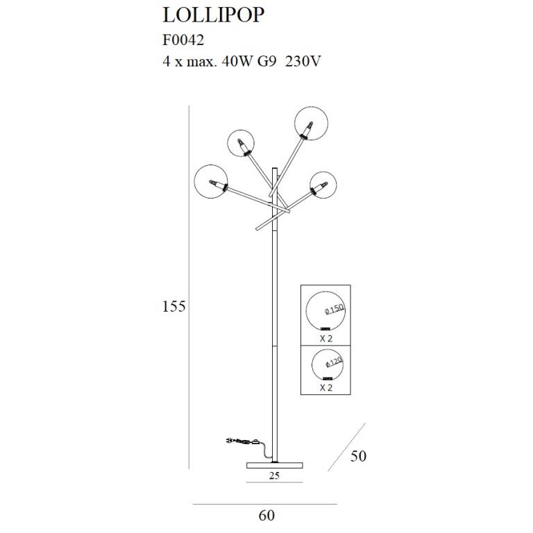 Toršeras LOLLIPOP F0042, Lima Design, Šviestuvai, Toršeras LOLLIPOP F0042